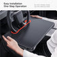 2-in-1 Car Steering Wheel Desk Tray & Car Seat Gap Filler Organizer – Foldable Carbon Fiber Look Table for Laptop, Eating, Writing – for Standard Round Steering Wheels