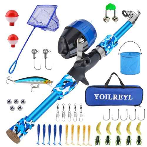 Collapsible Telescopic Fishing Rod and Reel Combo Push Button Small Fishing Pole Kit Beginner Youth Girls Fishing Starter Set Tackle