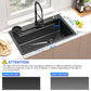 26.8x17.7x9 Inch 16 Gauge Black T304 Kitchen Sink Workstation