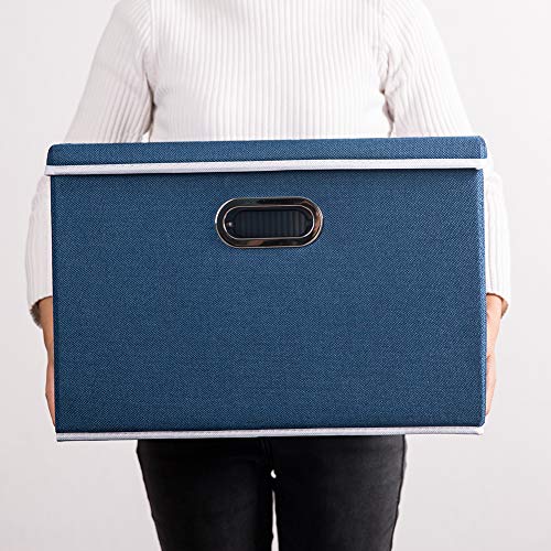 Large Collapsible Storage Bins with Lids [5 (5 Count)