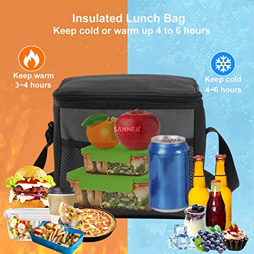 6 Can 5L Lunch Bag for Women Men Portable Lunch Box Small Cooler Bag Soft Collapsible Reusable Insulated Lunch Tote for Everyday Work Travel