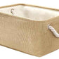 Decorative Basket Rectangular Fabric Storage Bin Organizer Basket with Handles for Clothes Storage