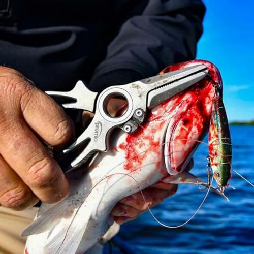 danco Premio Titanium Fishing Plier with Cobalt Cutters and Leather Sheath