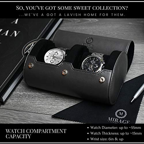 Watch Travel Case for Men Watch Roll for Travel Organizer and Display Watch Case (7 Count)
