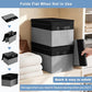 Large 22 Quart Linen Fabric Foldable Storage Bin Cube Organizer Basket with Flip (4 Count)