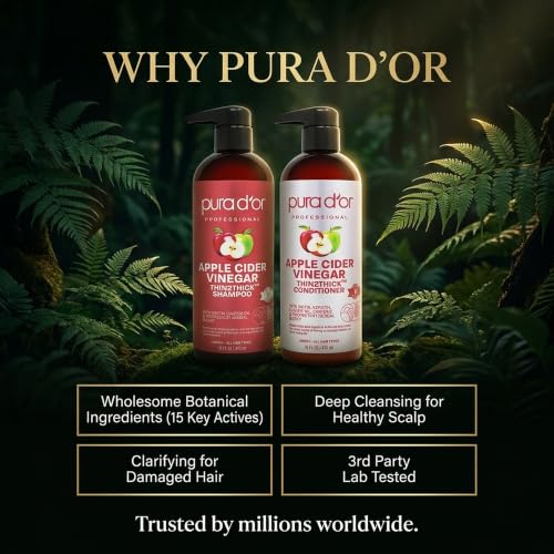 Apple Cider Vinegar Shampoo & Conditioner Clarifying Set (32 Fl Oz)