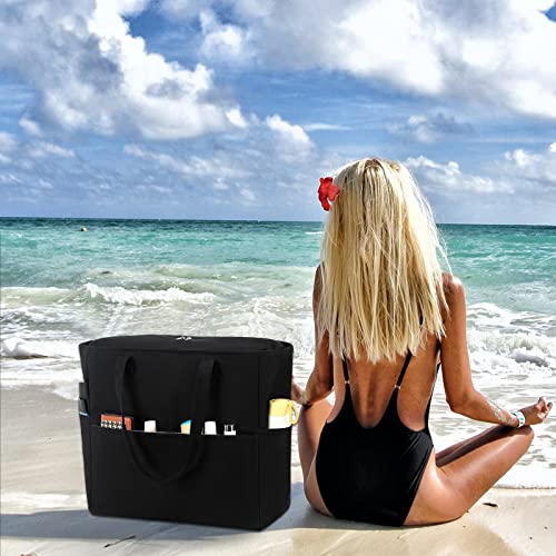 Beach Bag Waterproof Sandproof Women Tote Bag Pool Bag with Zipper for Gym Grocery Travel with Wet Pocket