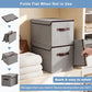 Large 22 Quart Linen Fabric Foldable Storage Bin Cube Organizer Basket with Flip (4 Count)