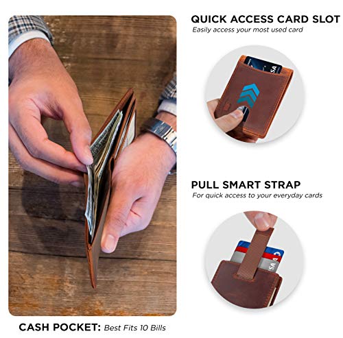 RFID Blocking Slim Bifold Genuine Leather Thin Minimalist Front Pocket Wallets for Men Billfold Wallet Men Gift