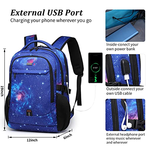 17 Inch Travel Laptop Backpack Water Resistant College Backpack for Men Laptop Bag with USB Charging Port