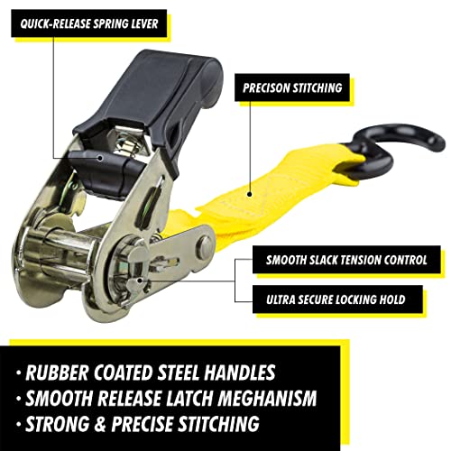 Ratchet Tie Down Straps (4 Count)