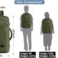 MATEIN Mens Backpack for Travel, Extra Large Expandable Carry on Backpack with Hideaway Shoulder Straps for Travelling, Water Resistant Heavy Duty Daypack, Gifts for Men Women, Dark Green