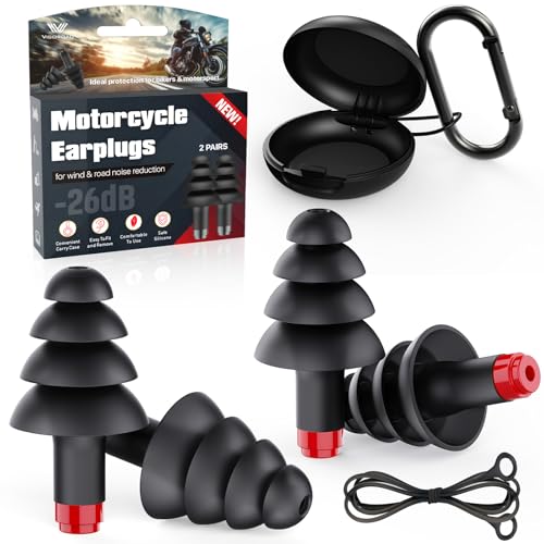 Motorcycle Ear Plugs for Wind Noise Reduction (2 Count)