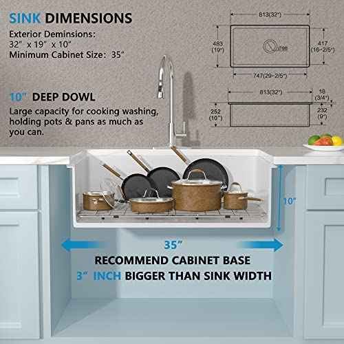 32 White Undermount Sink