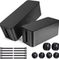Cable Management Box, 2 Pack Large & Medium Cable Organizer Box with 17 PCS Cable Management Set, Cord Organizer Box to Hide Surge Protector on Desk or Floor (Black)