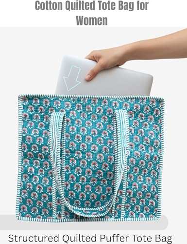 100% Cotton Quilted Tote Bag For Women