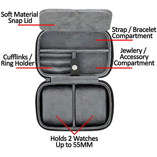 Gift Set 6 Slot Leather Watch Box and 2 Watch Travel Case