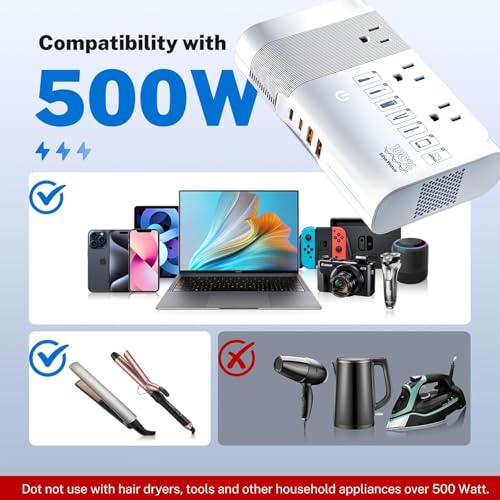 500W 220V to 110V Pure Sine Wave Voltage Converter
