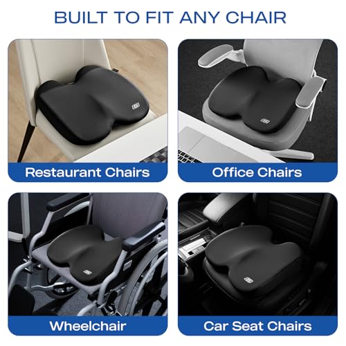 Seat Cushion Ergonomic Memory Foam Cushion for Long Sitting Hours on Office & Home Chair