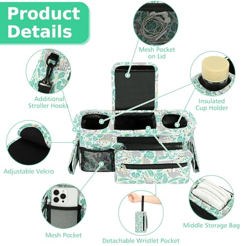 Universal Stroller Organizer with Insulated Cup Holder