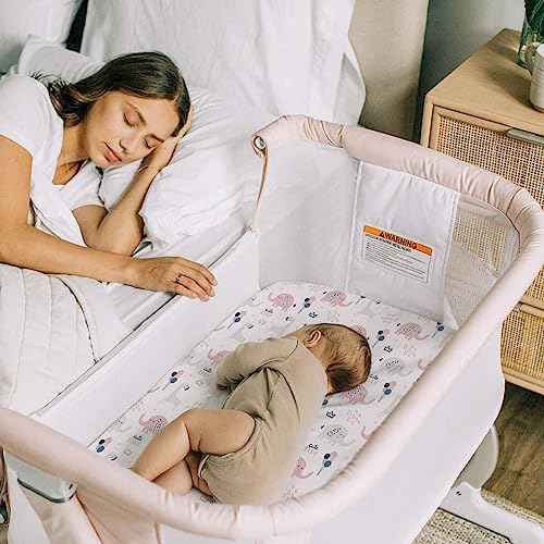 Stretch Fitted Bassinet Sheet Set BROLEX 2 Pack Cradle Sheets for Bassinet Pad (2 Count)