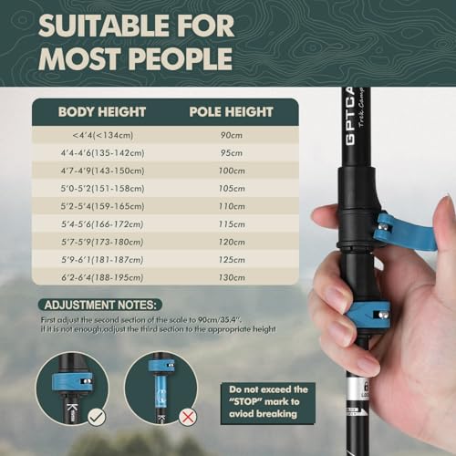 Aluminum Collapsible Trekking Poles with EVA Grips