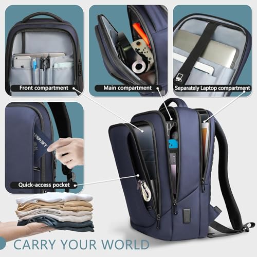 Laptop Backpack for Men for 17.3 Inch Computer Bag with USB A&C Charger