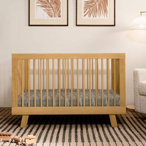 Hudson 3-in-1 Convertible Baby Crib, Honey