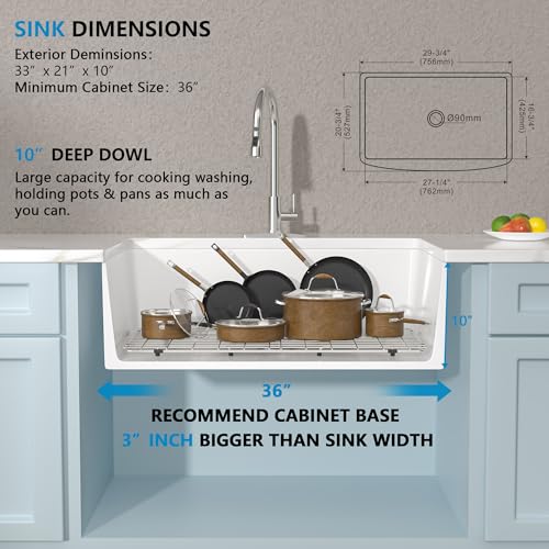33 White Farm Sink