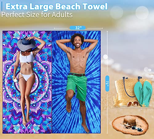 Microfiber Beach Towel Oversized 71x32 (2 Count)