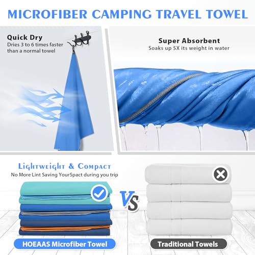 2 Pack Microfiber Camping Towels (2 Count)
