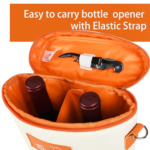 2 Bottle Insulated Wine Tote Carrier Bag