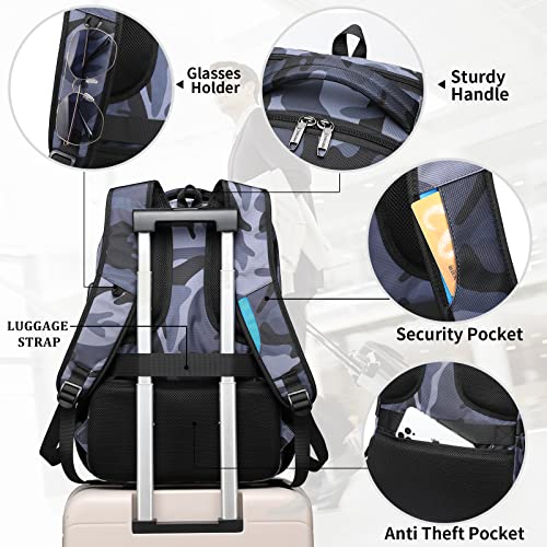 17 Inch Travel Laptop Backpack Water Resistant Hiking Backpack for Men Laptop Bag with USB Charging Port