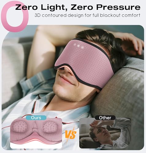 Bluetooth Sleep Headphones with 3D Eye Mask for Zero Pressure