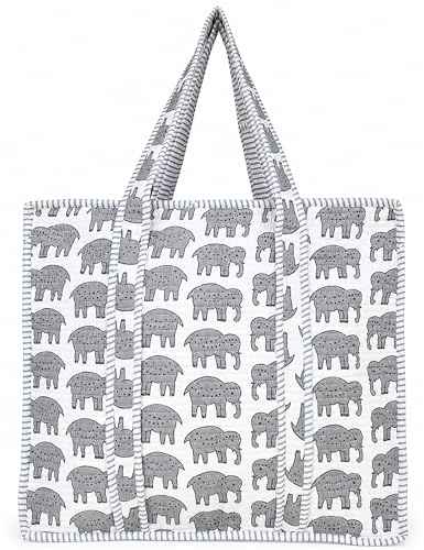100% Cotton Quilted Tote Bag For Women