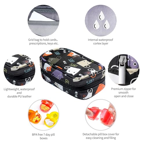 Weekly Travel Pill Organizer 2 Times a Day AM PM Rainbow Pill Box