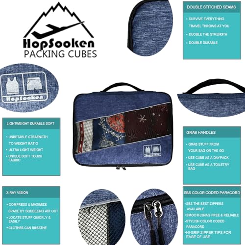 5 Set Packing Cubes for Travel Large Suitcase Luggage Organizer Bags Travel Accessories Vacation 4 Cubes 1 Laundry Pouch Bag (5 Count)