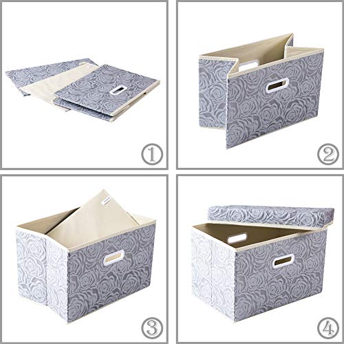 Foldable Storage Bins with Lids [5 (5 Count)