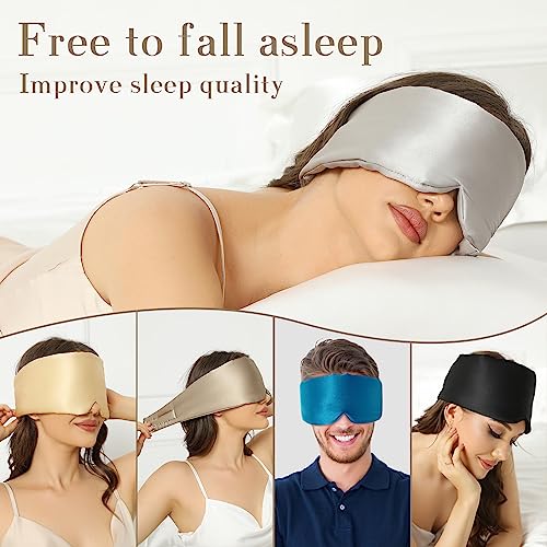 100% Mulberry Silk Sleep Mask Eye Mask for Women Man with Adjustable Band