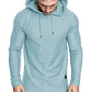 Mens Fashion Athletic Hoodies Sport Sweatshirt Solid Color Fleece Pullover Sky Blue X
