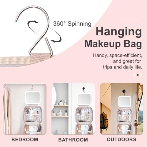 Travel Makeup Bag with LED Lighted Detachable Mirror