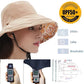 Womens Sun Hats Wide Brim Reversible Bucket Cotton Hat Packable Summer Travel Cap with Hat Clip