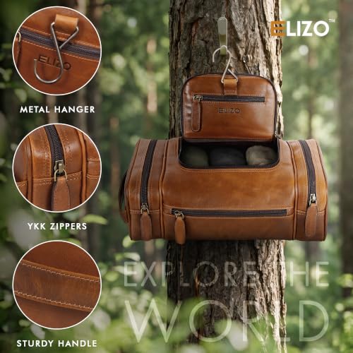 Real Leather Toiletry Bag for Men