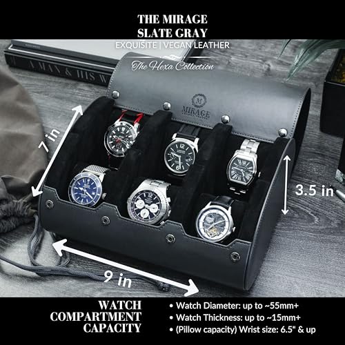 Watch Travel Case for Men Watch Roll for Travel Organizer and Display Watch Case (24 Count)