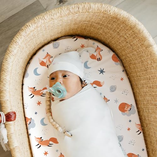 Stretch Fitted Bassinet Sheet Set BROLEX 2 Pack Cradle Sheets for Bassinet Pad (2 Count)