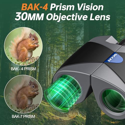 15x30 Binoculars for Adults Kids Easy Focus for Bird Watching Black