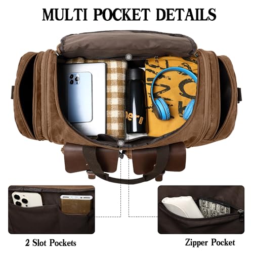 Waxed Canvas Duffle Bag for Men