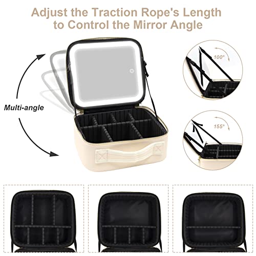 Portable Travel Makeup Bag with Lighted Mirror