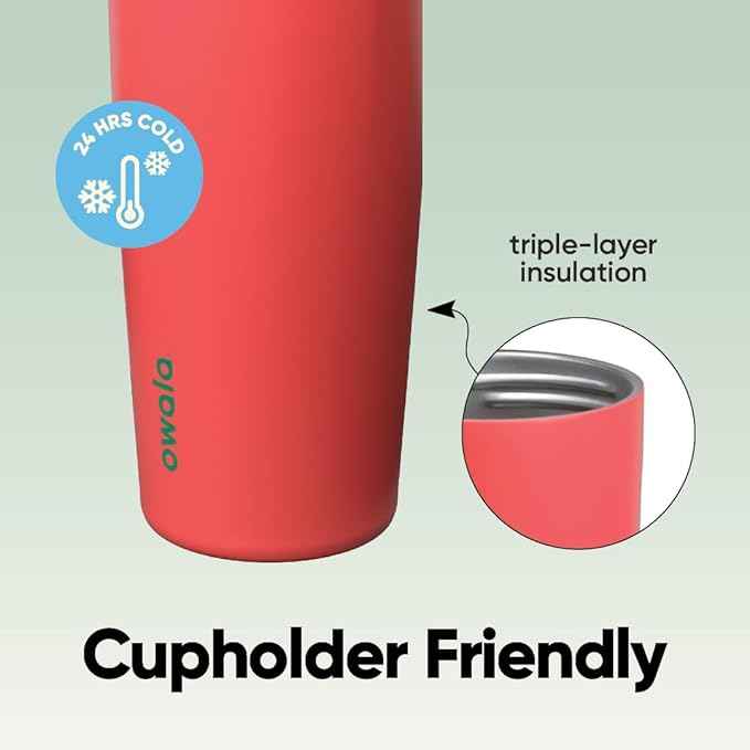 Owala FreeSip Sway Insulated Stainless Steel Water Bottle with Two-Way Spout, Built-In Straw and Bucket Handle, Made for Travel, School, and Sports, 30oz, BPA Free, Leak Proof, Strawberry Fields