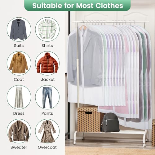Translucent Garment Bags for Hanging Clothes (6 Count)